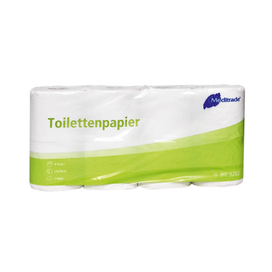 Meditrade - Toilettenpapier - 250 Blatt pro Rolle,hochweiß, 8 Rollen