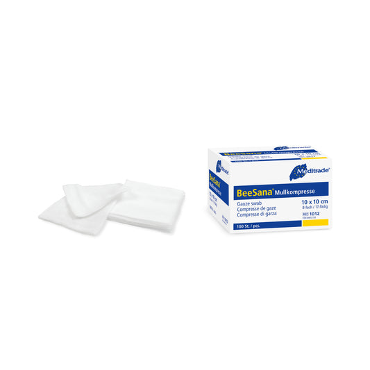 Meditrade BeeSana® - Mullkompresse ohne RöKo, unsteril - 100 Stück