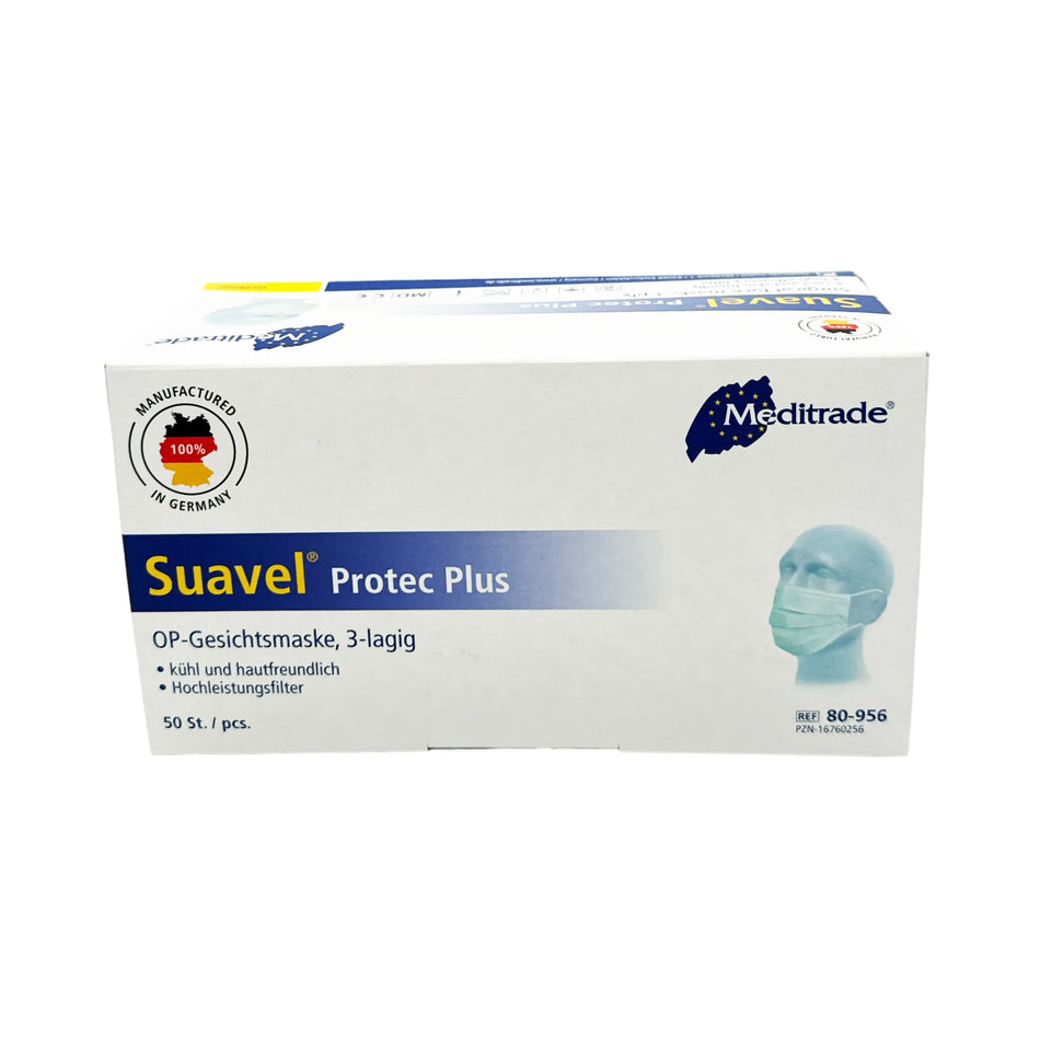 SUAVEL® Protec Plus - OP Gesichtsmaske - 3 lagig, weiß - 50 Stück