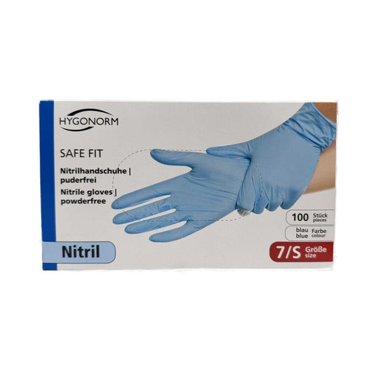 Hygonorm - Safe Fit - Einmalhandschuhe - Nitril Puderfrei in blau