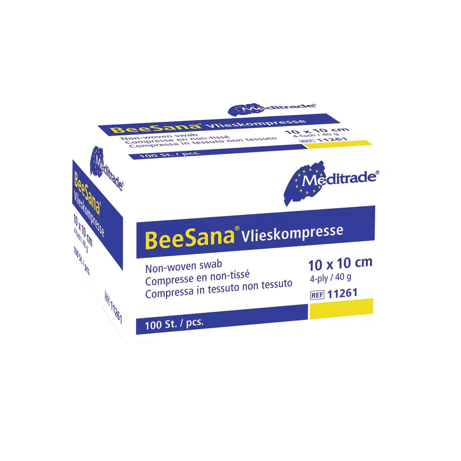 Meditrade - BeeSana Vlieskompresse - unsteril 4-lagig 40 g - 10 x 10 cm - 100 Stück